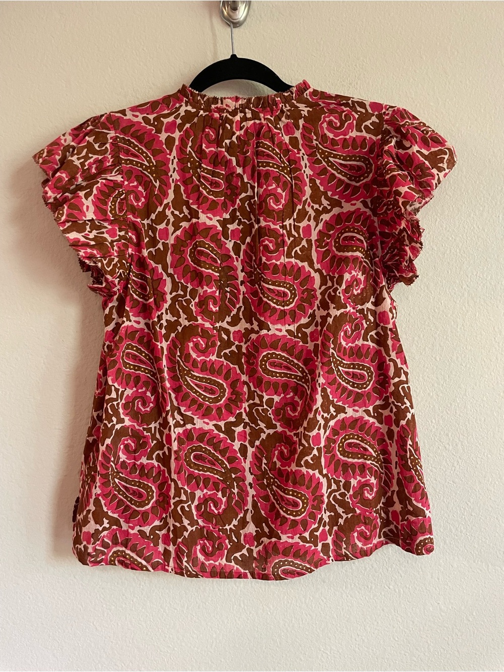 Cleobella Calla Blouse in Aurora Paisley Print Ruffle Cap Sleeves Size Small - Picture 5 of 7